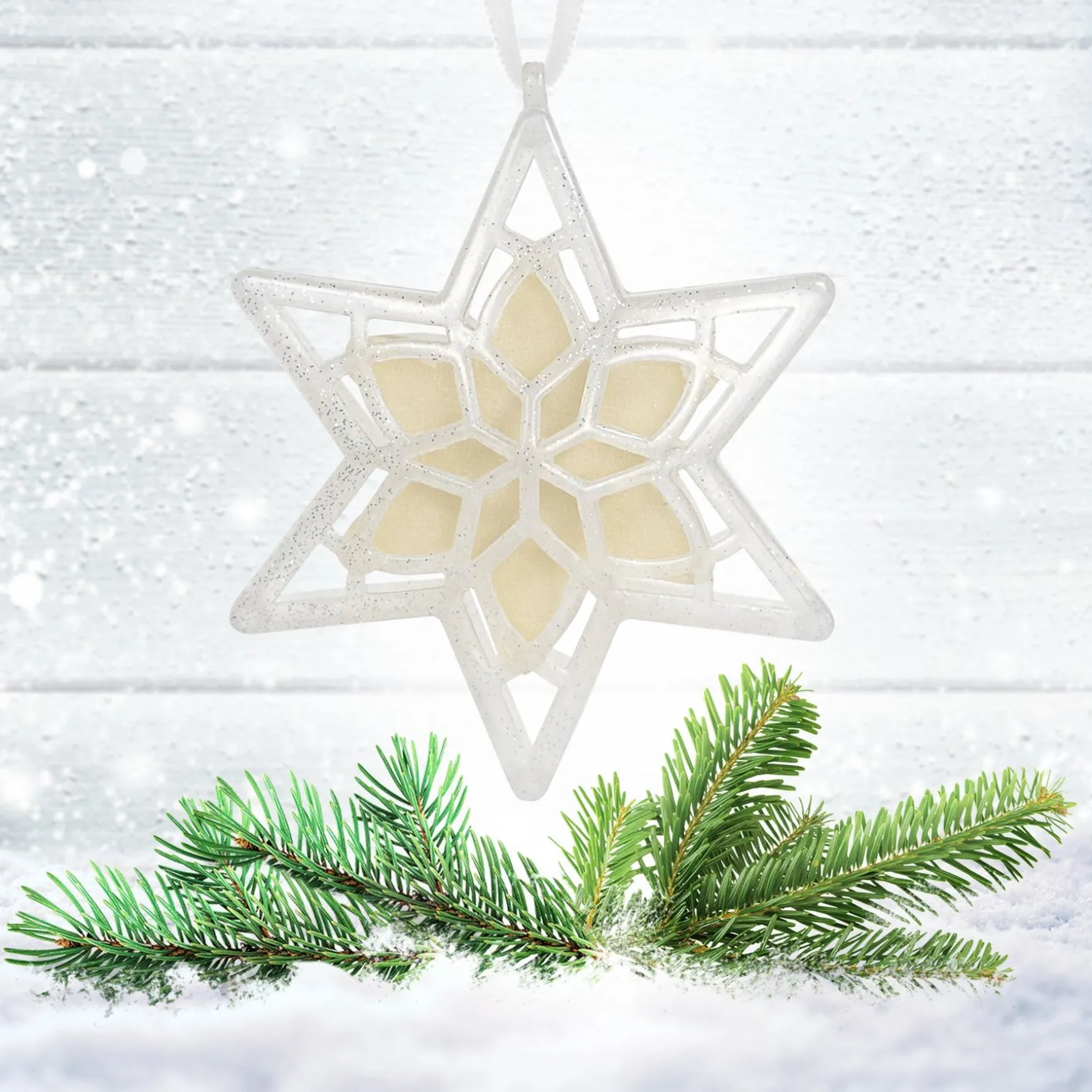 Sale National Tree Company Scentsicles, Scented Star Ornament, White Winter Fir, 2-Pack