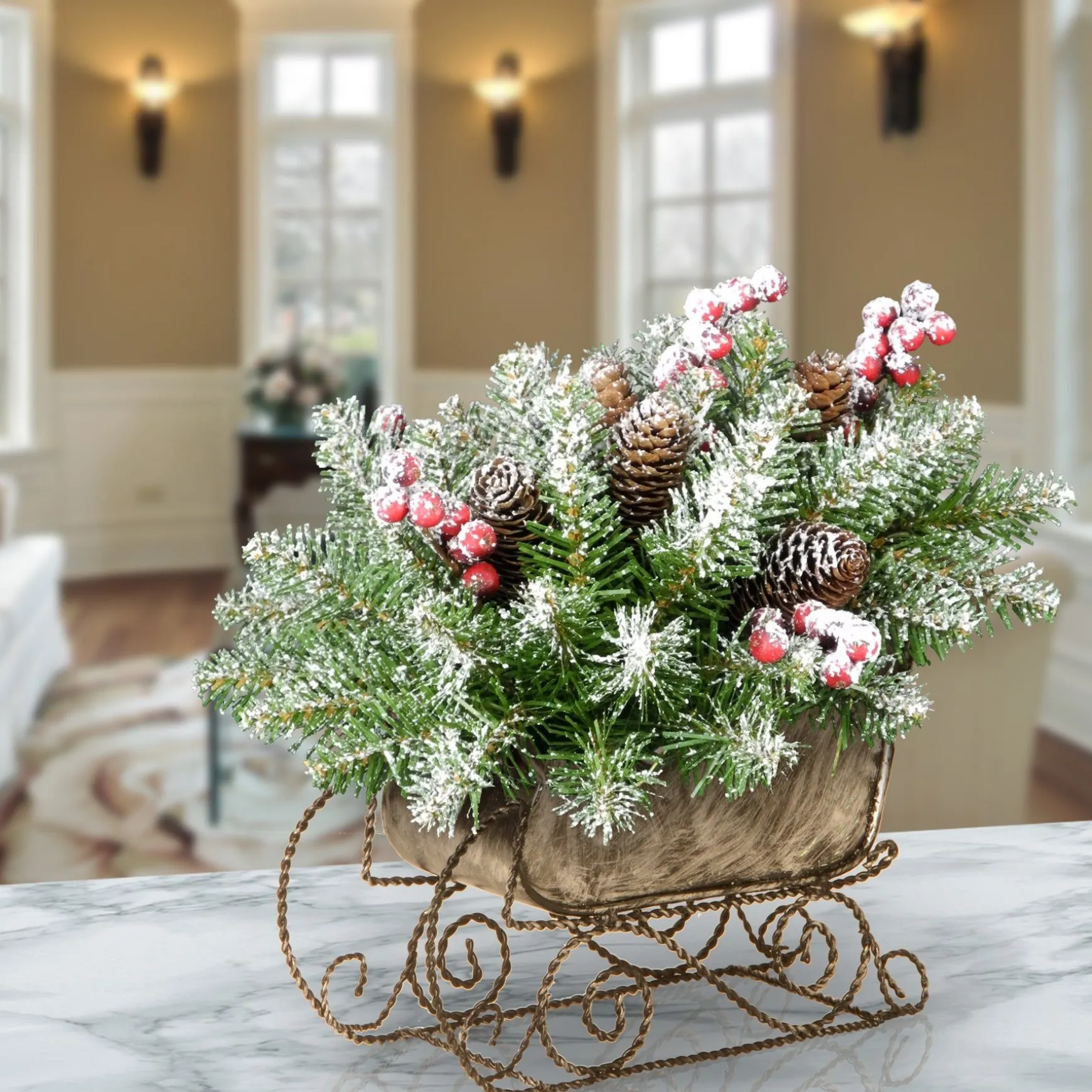 Shop National Tree Company Snowy Dunhill® Fir Sleigh