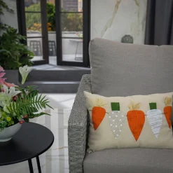 Best Sale National Tree Company String Of Carrots Decorative Pillow, Beige, Easter Collection, 18 Inches