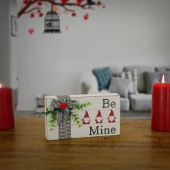 Online National Tree Company Valentine'S 'Be Mine' Tabletop Decoration, White, Valentine'S Day Collection, 9 Inches