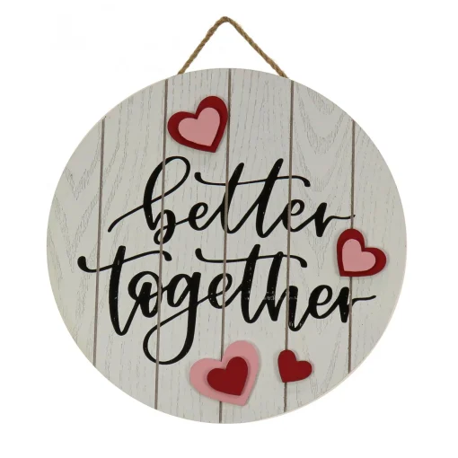 Best Sale National Tree Company Valentine'S 'Better Together' Hanging Wall Decoration, White, Valentine'S Day Collection, 12 Inches