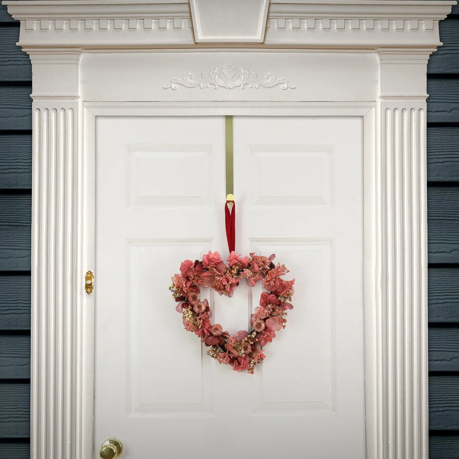 Online National Tree Company Valentine'S Floral Heart Wreath, Decorated With Flower Blooms, Seed Pods, Berry Clusters, Valentine'S Day Collection, 16 Inches