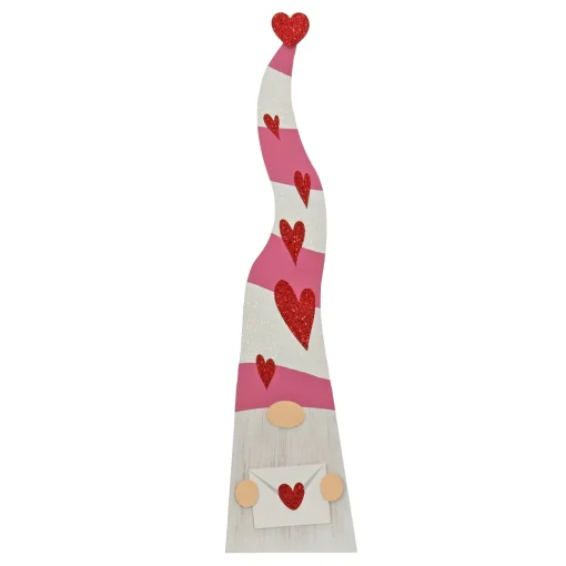 Fashion National Tree Company Valentine'S Gnomes Porch Decoration, Pink, Valentine'S Day Collection, 43 Inches