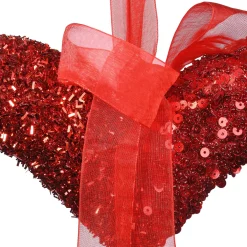 New National Tree Company Valentine'S Heart Hanging Decoration, Red, Decorated With Red Sequins, Valentine'S Day Collection, 11 Inches