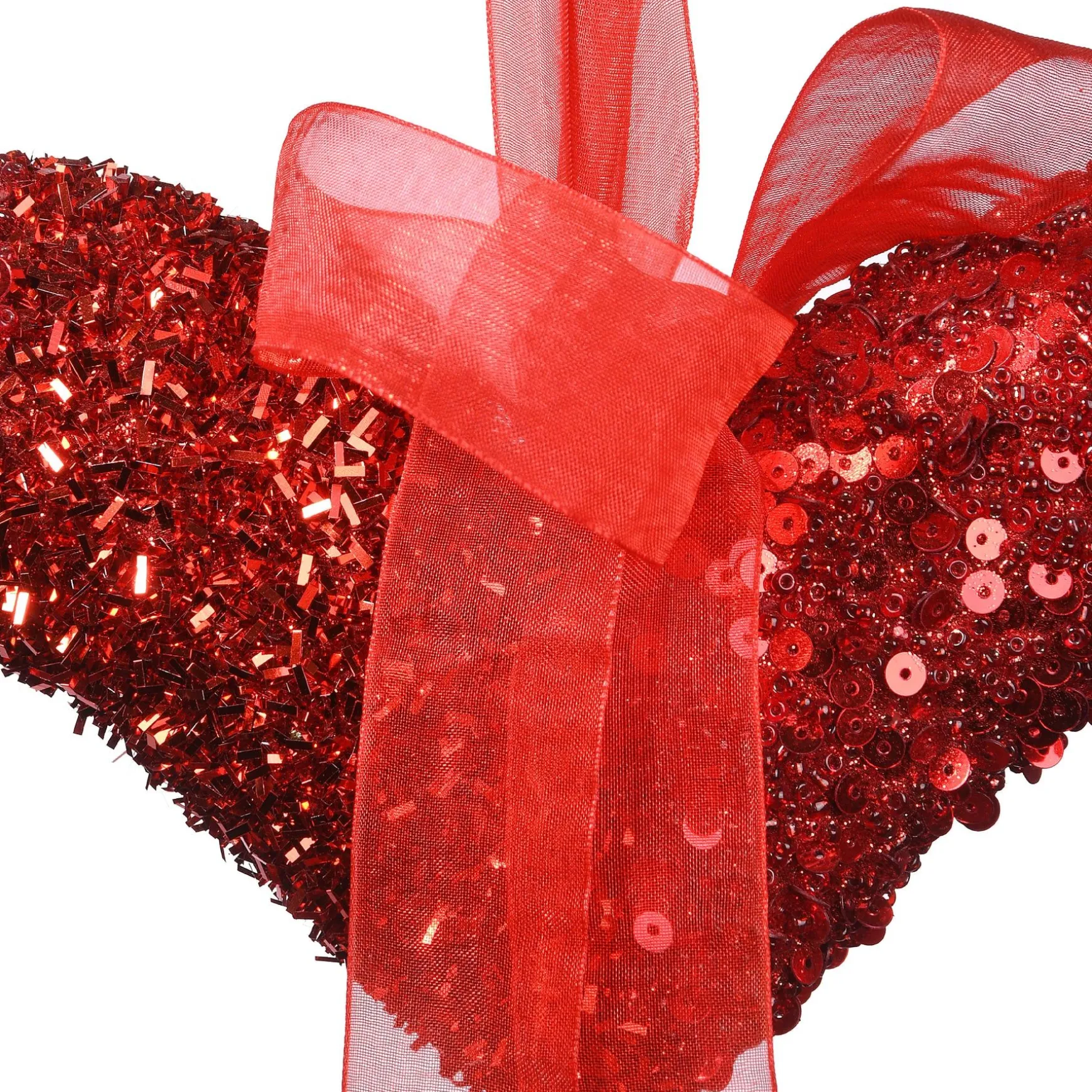 New National Tree Company Valentine'S Heart Hanging Decoration, Red, Decorated With Red Sequins, Valentine'S Day Collection, 11 Inches
