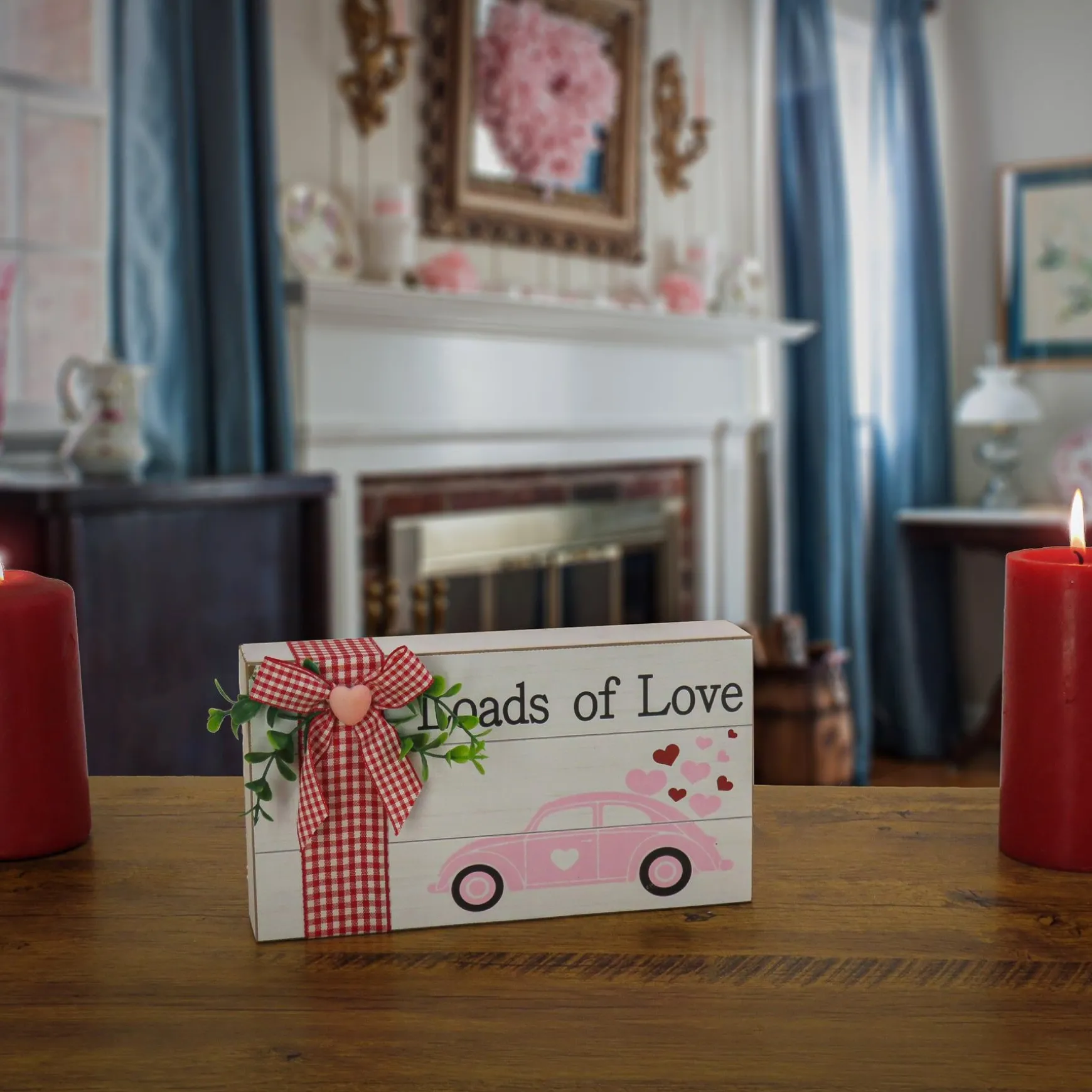 Fashion National Tree Company Valentine'S 'Loads Of Love' Tabletop Decoration, White, Valentine'S Day Collection, 9 Inches