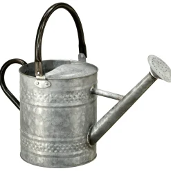 Best National Tree Company Watering Can, Metal, Steel Color, Spring Collection, 16 Inches