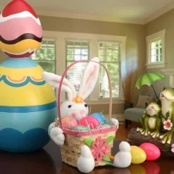 Discount National Tree Company Woven Easter Basket With Plush White Bunny Doll, Easter Collection, 10 Inches