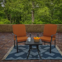 Best National Tree Company 5X7 Hand Woven Outdoor Rug, Indigo Blue