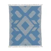 Best National Tree Company 4X6 Hand Woven Outdoor Rug, Dusty Blue