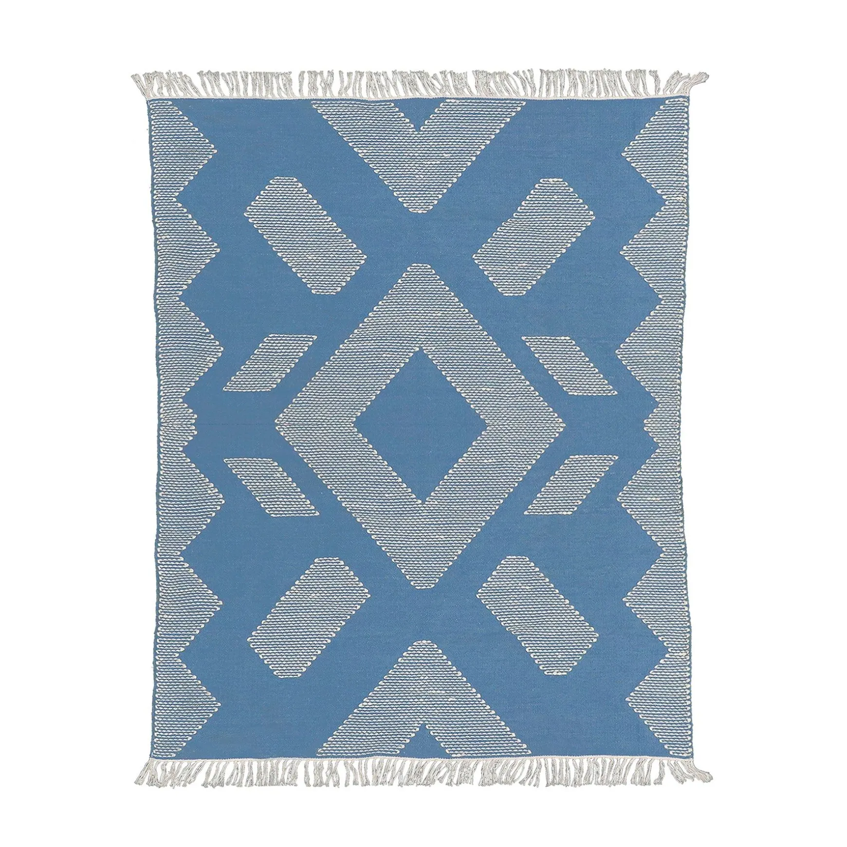 Best National Tree Company 4X6 Hand Woven Outdoor Rug, Dusty Blue