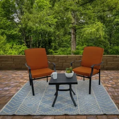Fashion National Tree Company 4X6 Hand Woven Outdoor Rug, Cloud Blue