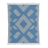 Clearance National Tree Company 5X7 Hand Woven Outdoor Rug, Dusty Blue