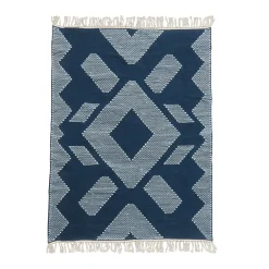 Flash Sale National Tree Company 4X6 Hand Woven Outdoor Rug, Indigo Blue