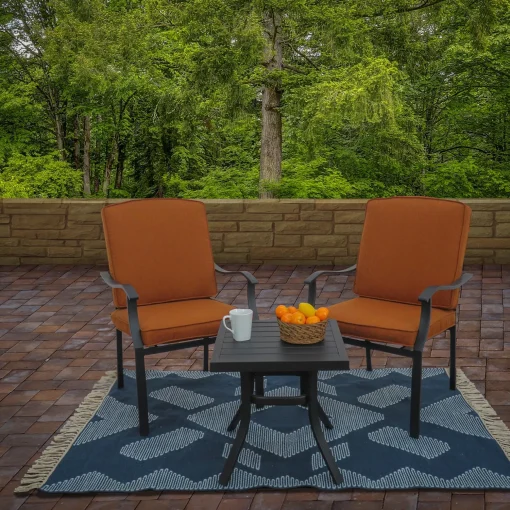 Flash Sale National Tree Company 4X6 Hand Woven Outdoor Rug, Indigo Blue