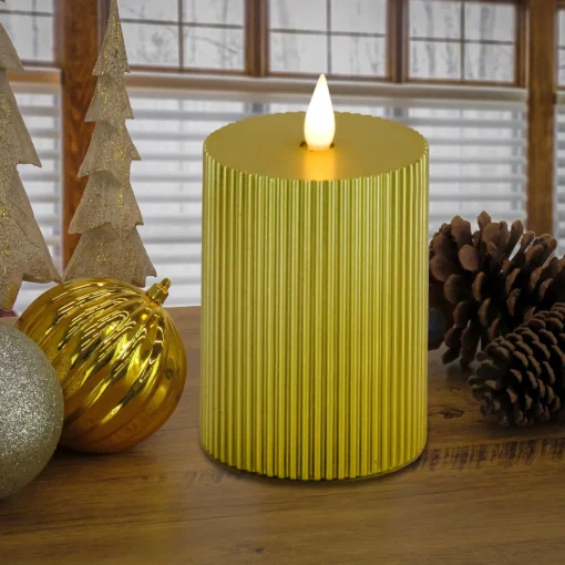 Cheap National Tree Company 5X9 Hgtv Home Collection Flameless Georgetown Pillar Candle, Gold