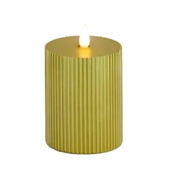 New National Tree Company 4X6 Hgtv Home Collection Flameless Georgetown Pillar Candle, Gold