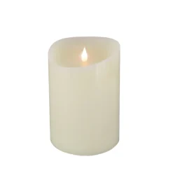 New National Tree Company 5X7 Hgtv Home Collection Flameless Heritage Pillar Candle, Ivory