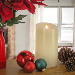Clearance National Tree Company 5X9 Hgtv Home Collection Flameless Heritage Pillar Candle, Ivory
