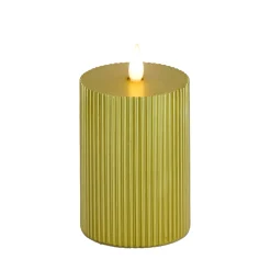 New National Tree Company 3X7 Hgtv Home Collection Flameless Georgetown Pillar Candle, Gold