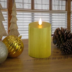 Cheap National Tree Company 4X10 Hgtv Home Collection Flameless Georgetown Pillar Candle, Gold