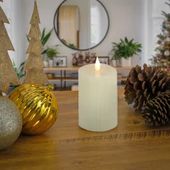 Online National Tree Company 3X7 Hgtv Home Collection Flameless Georgetown Pillar Candle, Ivory
