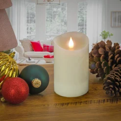 Store National Tree Company 3X5 Hgtv Home Collection Flameless Heritage Pillar Candle, Ivory