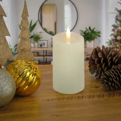 Shop National Tree Company 5X9 Hgtv Home Collection Flameless Georgetown Pillar Candle, Ivory